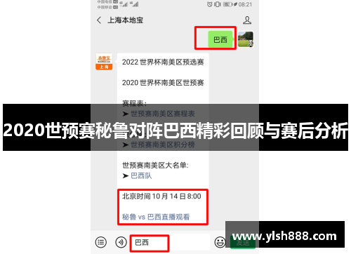 2020世预赛秘鲁对阵巴西精彩回顾与赛后分析